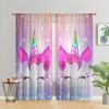 2 Pieces, Pink Unicorn Fantasy Collage Curtains - Semi Blackout, Used for Living Room, Bedroom, Kitchen, Home Decoration