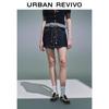 UR Women's 2025 Spring Retro Drawstring Denim Skirt Shorts