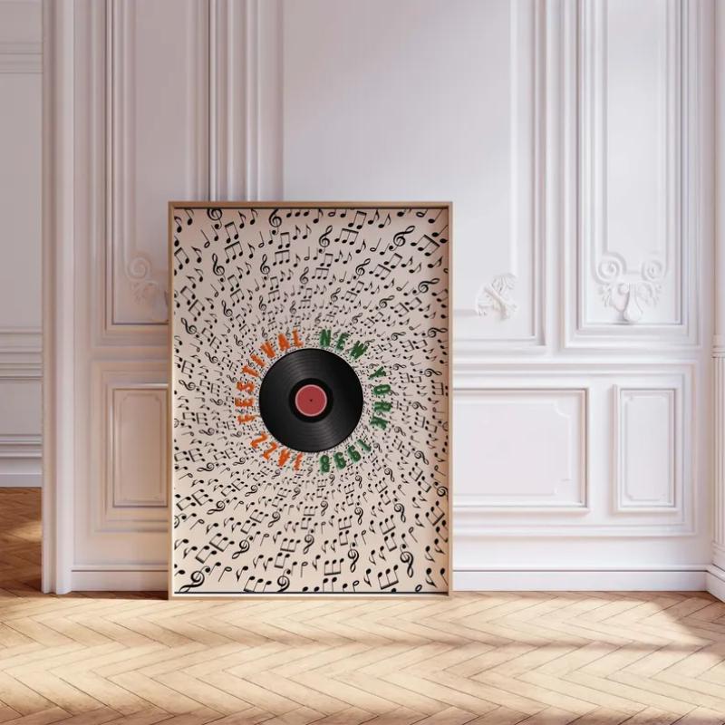 1pc Vintage Jazz Music Art Poster, Mid-Century Modern Canvas Painting Wall Decor, Music Lover Gift, Living Room Bedroom Decor