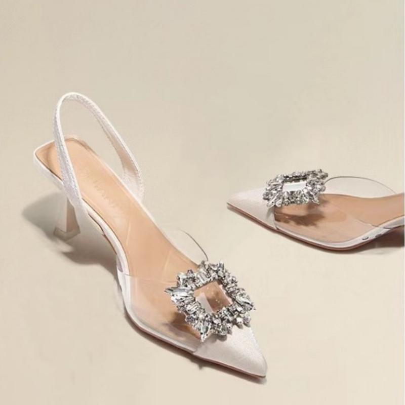 Мода весна и осень мода новые сексуальные банкетные удобные прозрачные однотонные туфли с острым носком женские туфли на высоком каблуке