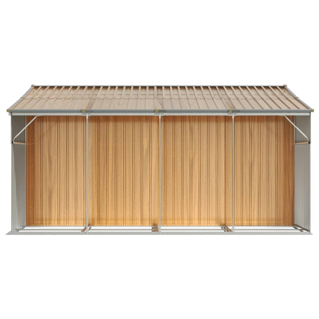 Garden Shed Light Brown 277x365.5x179 cm Galvanized Steel
