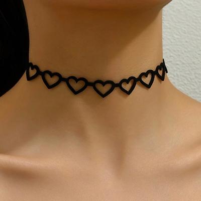 Ожерелье с кружевом Love, ретро-цепочка на ключицу, цепочка на шею в стиле панк-лоли, женский ошейник для отдыха и вечеринки
