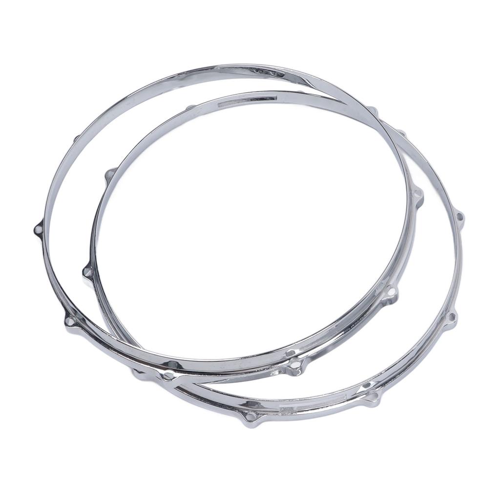 2Pcs Drum Hoop Set 10 Hole 14in Alloy Sound Improvement Decorative Drum Hoop for Performance Travel