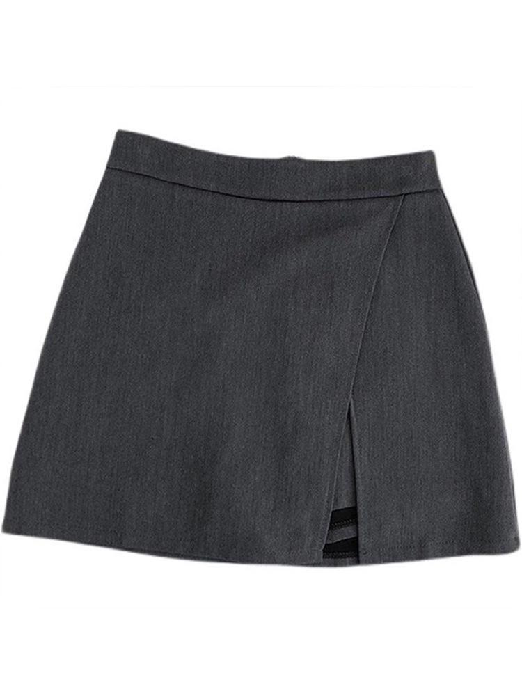 Женская юбка А-силуэта с разрезом и шортами, с высокой талией - Летняя мода 2024