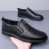 Модные мужские туфли весна-осень черного цвета, повседневные туфли из коровьей кожи для мужчин, однотонные мужские туфли