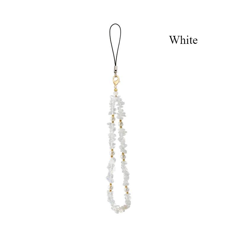 Creative Personalized Minority Creative Beaded Mobile Phone Charm New Women's Clothes Natural Stone Amethyst Gravel Mobile Phone Lanyard