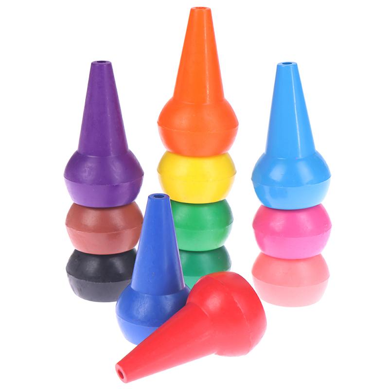 12Pcs Non-Toxic Children Safety Color Crayons Baby 3D Finger Art Supplies