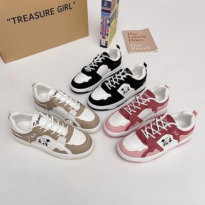 Голова панды маленькие белые туфли женские весенне-осенние новые студенческие туфли на платформе спортивные туфли одинарные туфли милые повседневные кеды