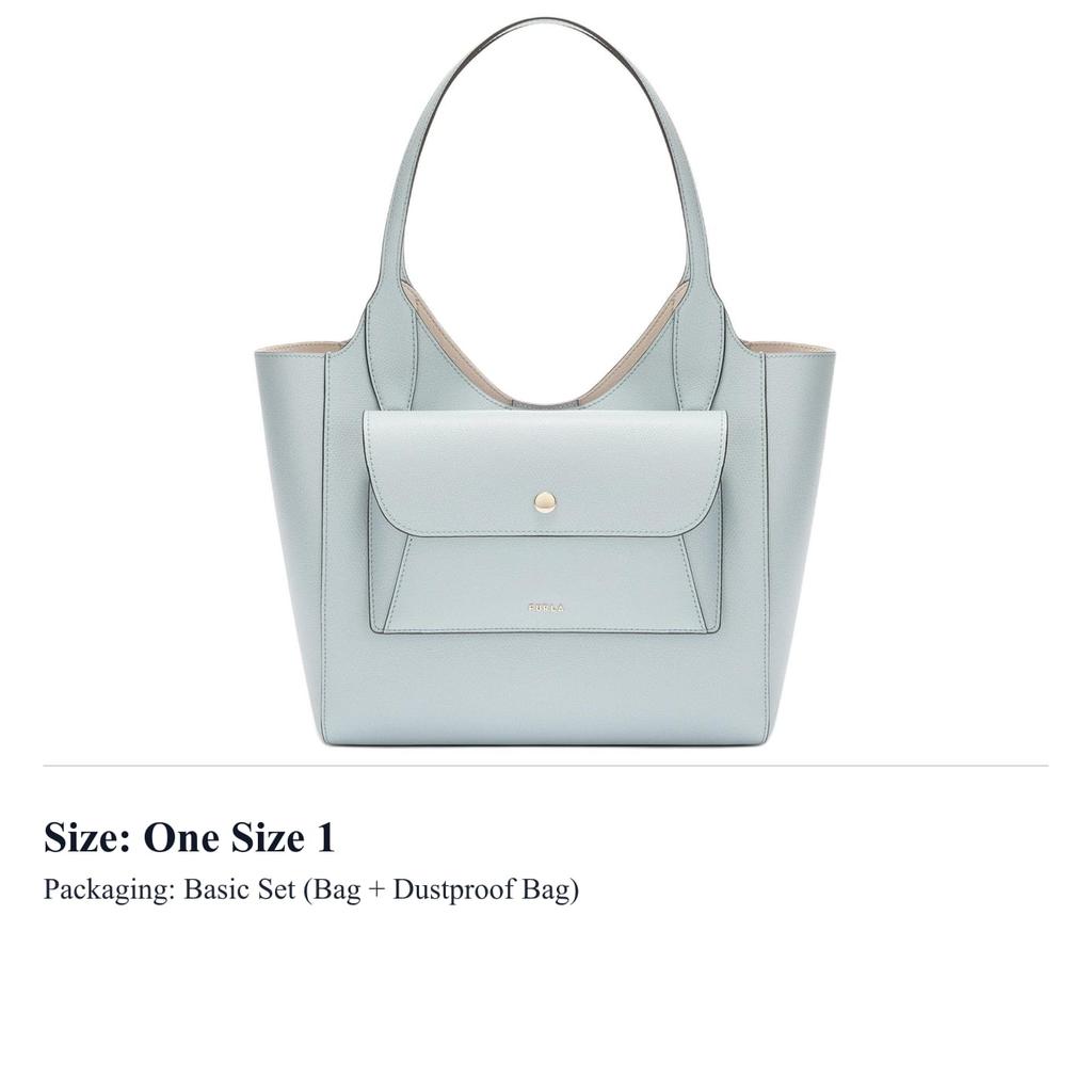 Furla Textured Leather Handbag Small Women's Blue WB02036-ARE000-1007-AR300