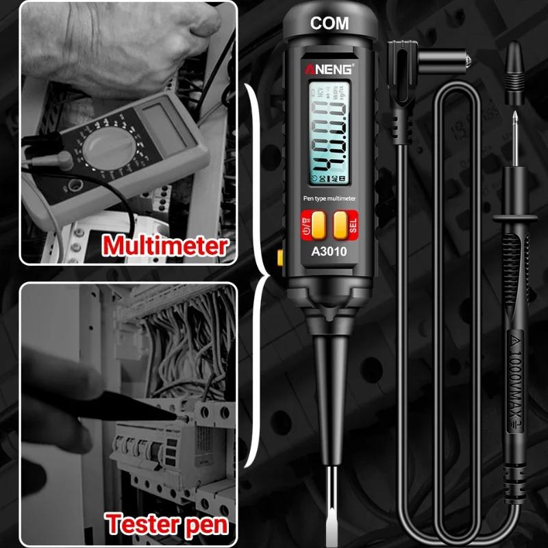 Multifunctional ANENG M118A Digital Multimeter + A3010 Tester Pen Kit True RMS 6000/4000 Counts Auto-Rang AC/DC Transistor Voltage Small Tester Tools