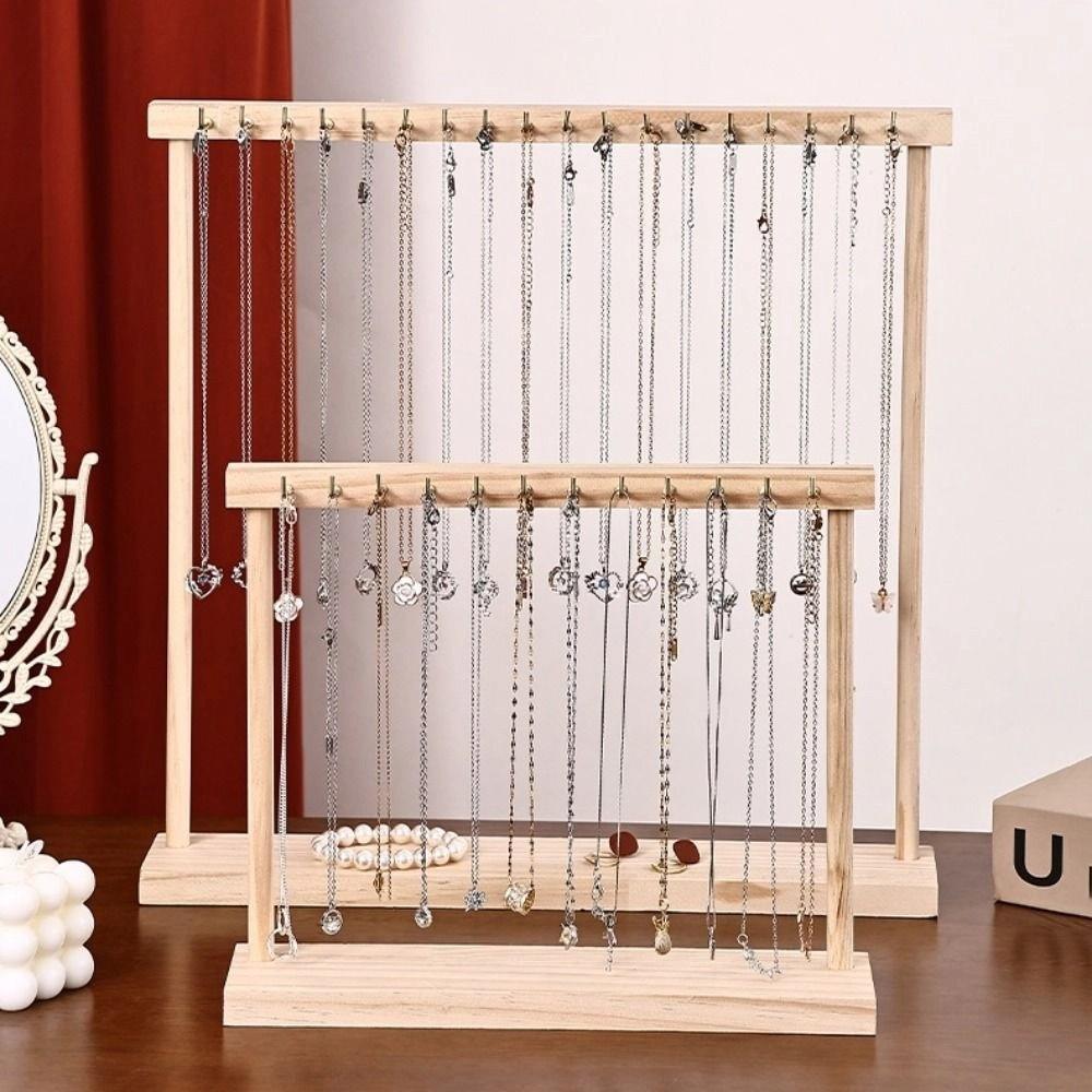 Exquisite Necklace Hanging Rack Portable Jewelry Jewelry Holder Simple Wood Necklace Stand  Desk