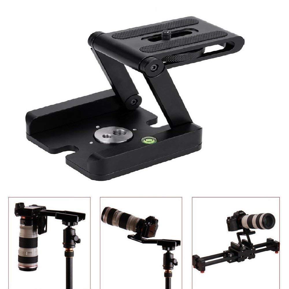 PCATEC Aluminum Pan Head for Folding Pan Head with Quick Release Plate and Tilt Compatible with Olympus DSLR Sliding Track Tripod and Level