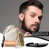 3/5Pcs Men Beard Grooming Kit with Boar Bristles Oval Brush Foldable Double-Sided Wooden Comb