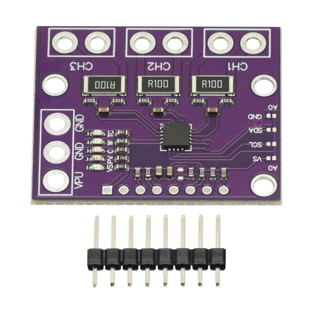 2Pcs I2C SMBUS INA3221 Triple-Channel Shunt Current Power Supply Voltage Monitor Sensor Board Module Replace INA219 with Pins