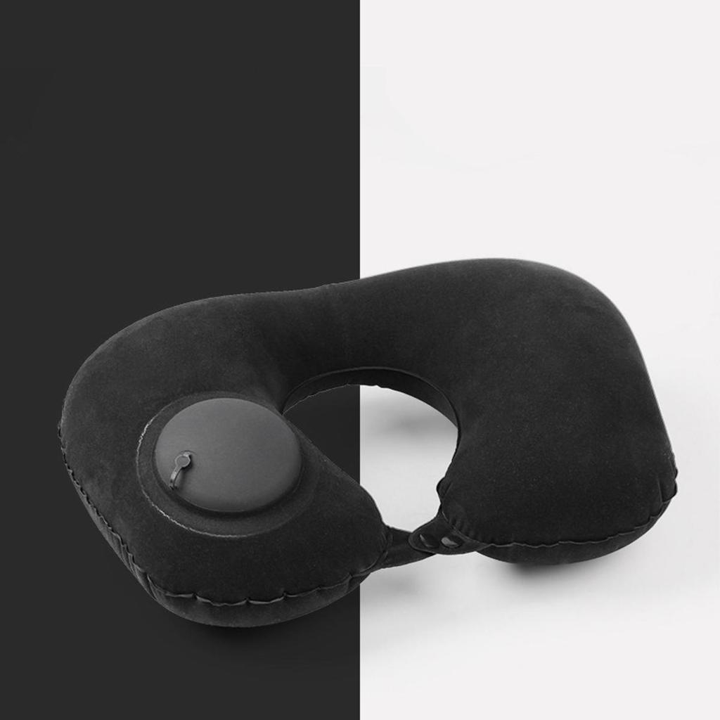 Flocking Inflatable Neck Pillow Portable Pillow Can Be Stored Self Filled Suitable For Outdoor Travel Camping Hiking