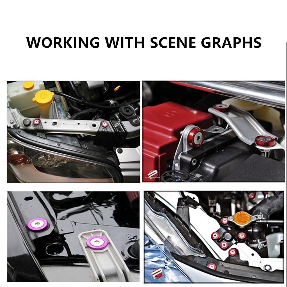 Универсальный M6 10 шт. автомобильный модифицированный шестигранный крепеж шайба крыла JDM бампер двигатель алюминиевые вогнутые винты для Honda LBJ-1001