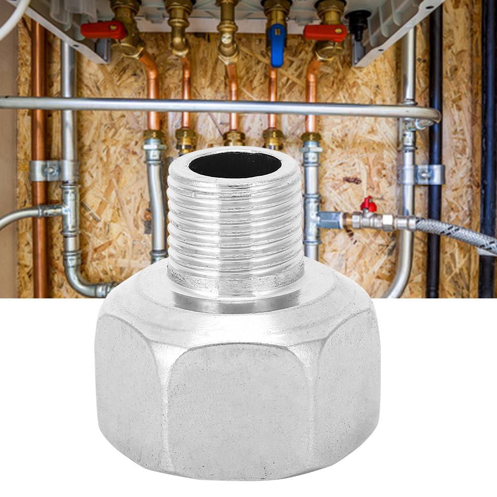 Stainless Steel Hex Head Reducer Pipe Connector Fitting Male Thread G1/2in Female Thread G1in