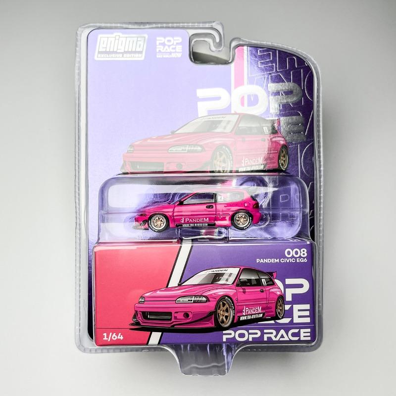 POPRACE Литая модель 1/64 Масштаб Honda Pandem Civic EG6 Спортивный автомобиль Модель Сплав Honda Pandem Civic EG6 Модель автомобиля Статическое украшение