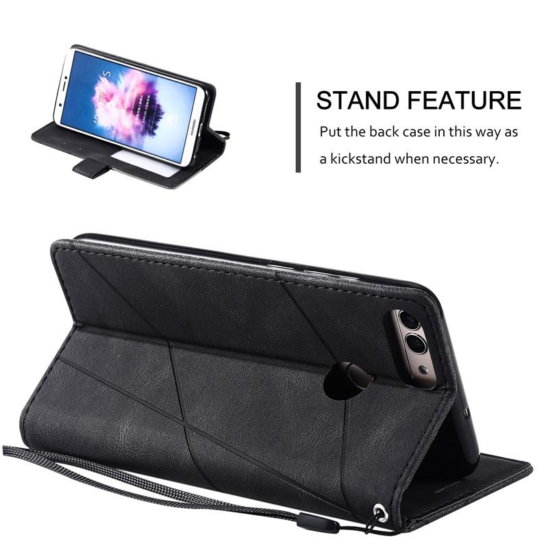 Чехол Huawei P Smart Case Leather Flip Case on For Fundas Huawei P Smart FIG-LX1 FIG-LA1 Phone Cover Retro Magnetic Wallet Cover Etui