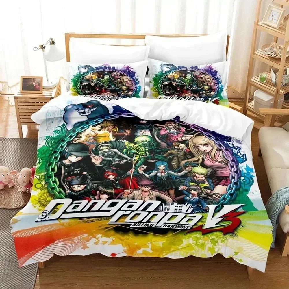 Новый Постельный Комплект Danganronpa V3 Набивной Постельный Комплект с Наволочкой Пододеяльник для Кровати Мягкий Постельное Белье для Дома размера Квин-сайз и Кинг-сайз
