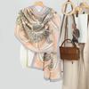 Retro Light Luxury Printed Women's Scarf Scarf Scarf Silk Scarf Autumn and Winter with Thin Shawl Warm Neck Scarf