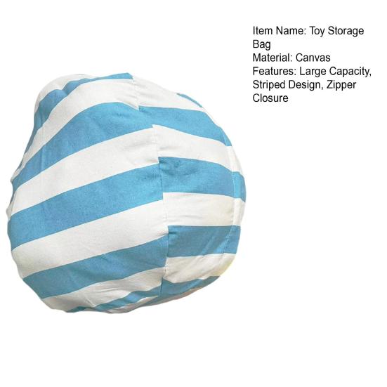 Сумка для хранения плюшевых игрушек, большая вместимость, застежка-молния, полосатый дизайн, органайзер для