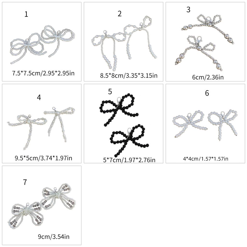 1 Pair Lovely Bowknot Phone Pendant Beaded Keyrings Bag Accessory Elegant Bag Ornament Shoe Pendant for Any Occasion