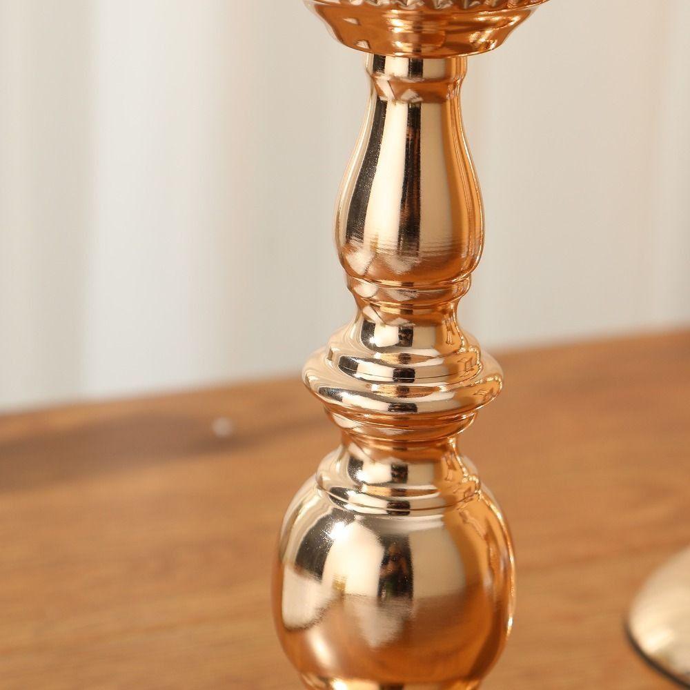 European Style Wrought Iron Gold Iron Vase FIower Art Anti-fall Wedding Photo Props Golden Simulated Flower Holders Table Decor