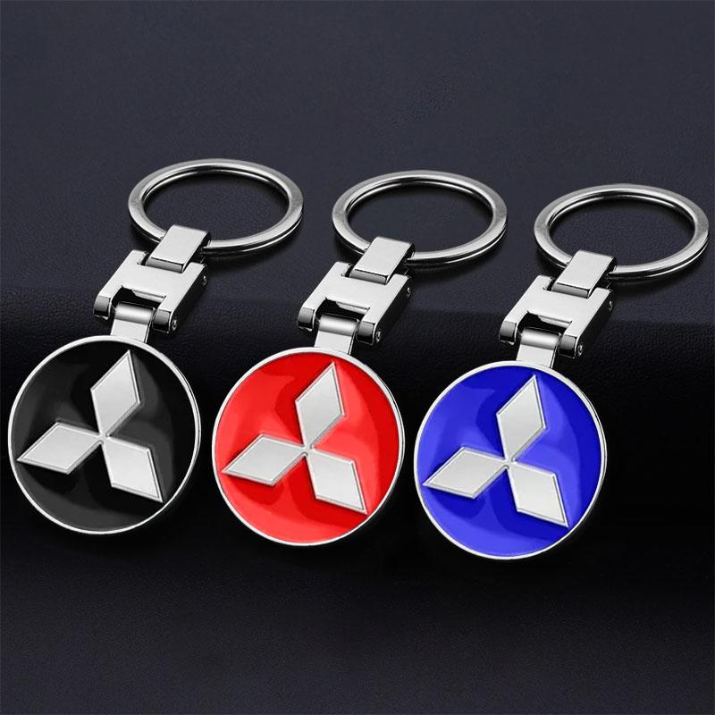Car Metal Key Chain Hanging KeyChain Best Gift Key Ring Jewelry for Mitsubishi Lancer Pajero Outlander L200 EVO Center Hub Cap