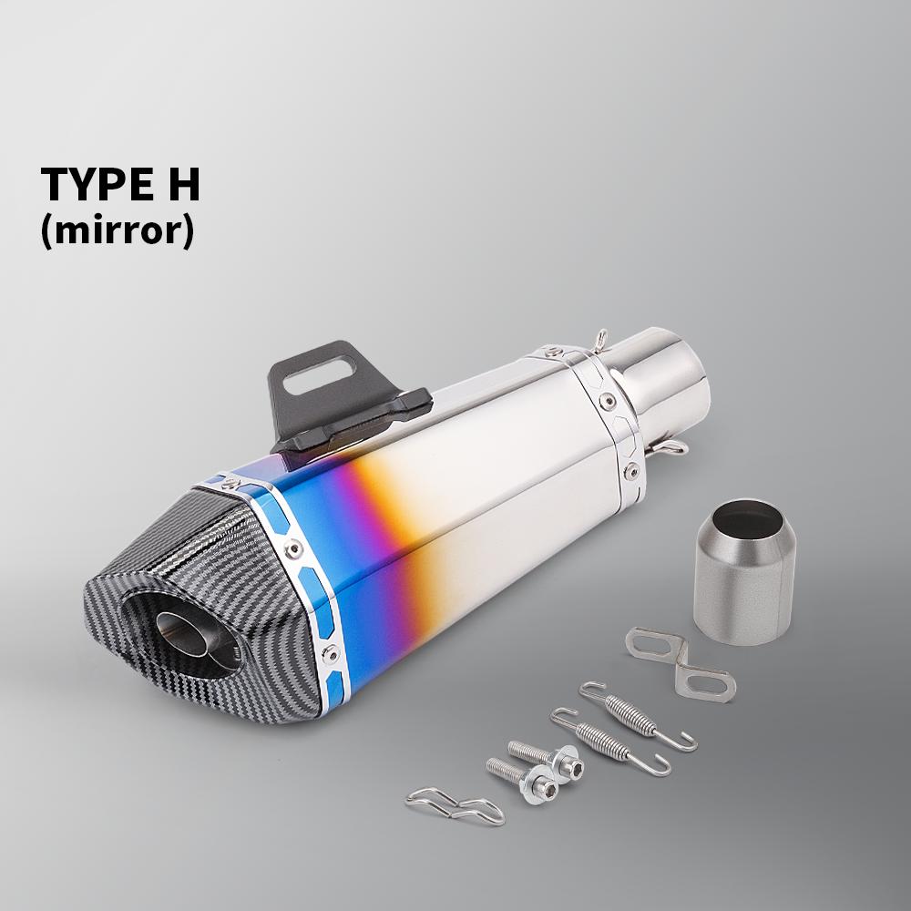 51mm Universal Exhaust Motorcycle Racing Muffler Modified Pipe for MT07 MT09 CBR500 CBR650 Z800 R25 B10 Z400 R3 R9 PCX125