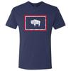 Мужская футболка Wyoming Flag State Pride Hometown Triblend - Винтажный темно-синий
