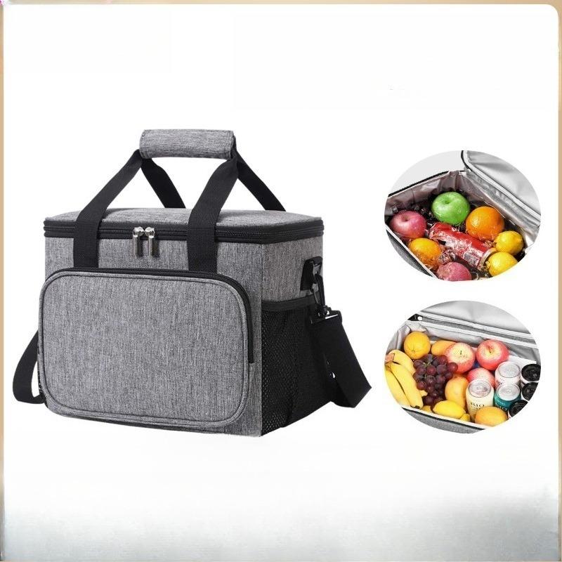 10L Thermal Insulated Lunch Bag Box with Ice Pack Cooler Handbag Crossbody Shoulder Tote for Picnic Camping Food