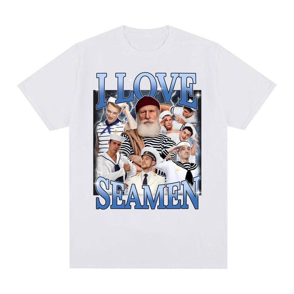 I Love SeaUnisex Cursed Sailor Meme Graphic TShirt Unisex Women Fashion Pure Cotton TShirt Streetwear Oversized ONeck Loose T Shirts
