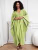 Зеленый халат, женское кафтан, непринужденная летняя одежда, купальник, накидка, домашний халат, пляжная одежда, свежее платье Q1306