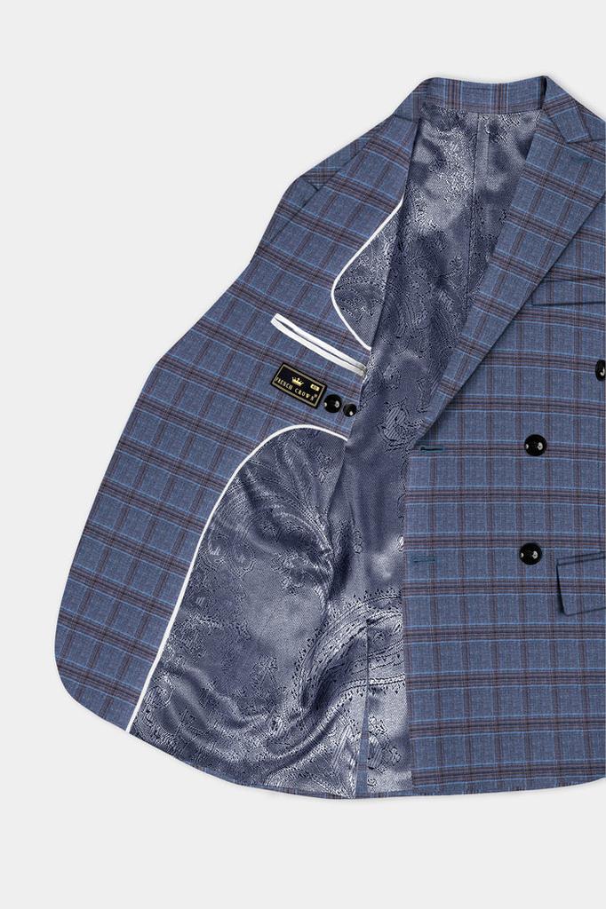 Пикетированный шерстяной блейзер Woolrich в мелкую клетку Super fine, двубортный