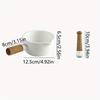 1pc Ceramic Mortar and Pestle with Wooden Handle Sturdy, Efficient Grinder for Seasoning, Spices, and Herbs Comfortable Grip, Wear Resistant Design