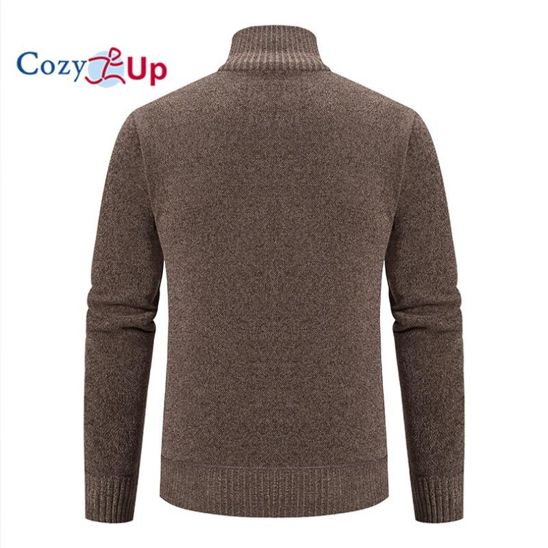 Cozy Up Мужские куртки-бомберы, зимняя мужская мода, свободный кардиган, теплая куртка с капюшоном и лацканами, свитер, водонепроницаемый для мужчин