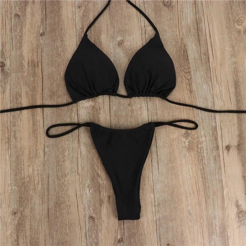 Sexy Women Bikini Brazilian Swimsuit Push-up Padded Bra Thong Two Pieces Swimwear Beachwear Bathing Suit Femme
