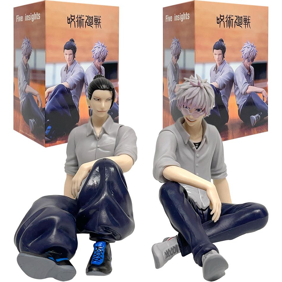 Новое Аниме Статуэтка Сатору Годжо Фигурка Магическая Битва Гэто Сугуру Сидячая Поза Фигурки Действия ПВХ Модель Тюремного Царства Кукла Игрушки