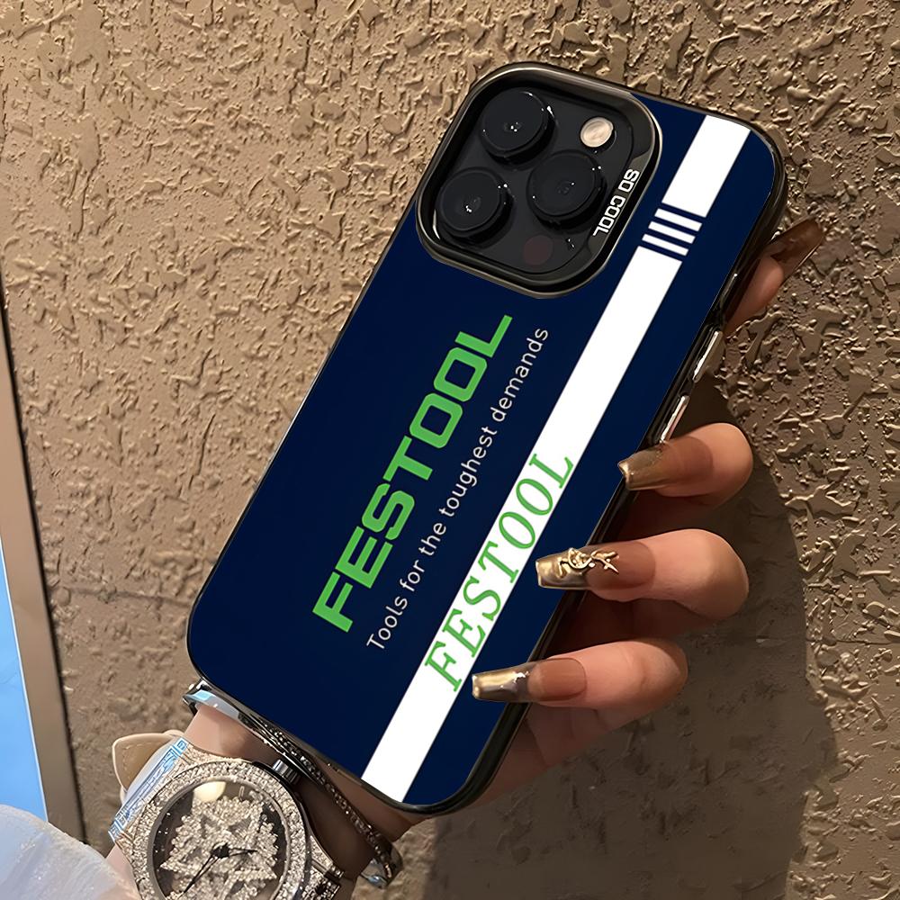 Чехол для телефона с логотипом F-Festools для 17 Air iPhone 16 Pro Max 15 14 Plus 12 13 X XS Max 11 Цветная серебристая крышка