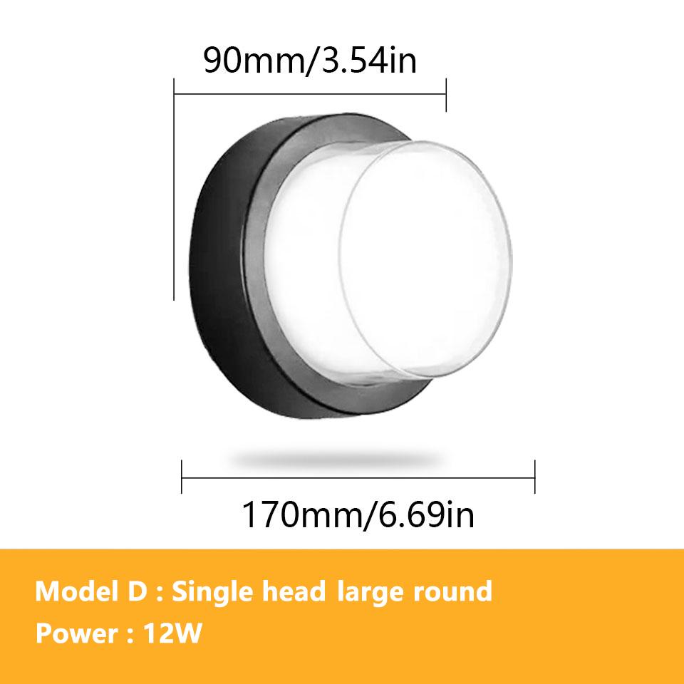 6 Вт 12 Вт Водонепроницаемый светодиодный настенный светильник IP66 для внутреннего и наружного использования, с радарным датчиком движения, для крыльца, домашний бра, декоративное освещение