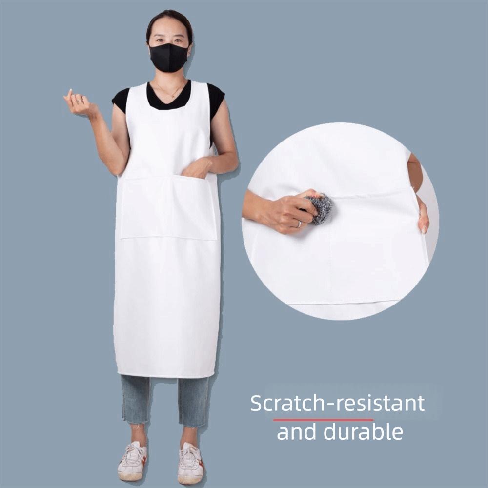 Oil-proof Work Smock Waterproof Cooking Work Clothes Durable Kitchen Apron  Lab Work