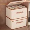 Clothes Storage Box Large Capacity with Handle And Lid Dustproof Moisture-proof Foldable Great Load Bearing Stackable Home Drom Closet Underwear