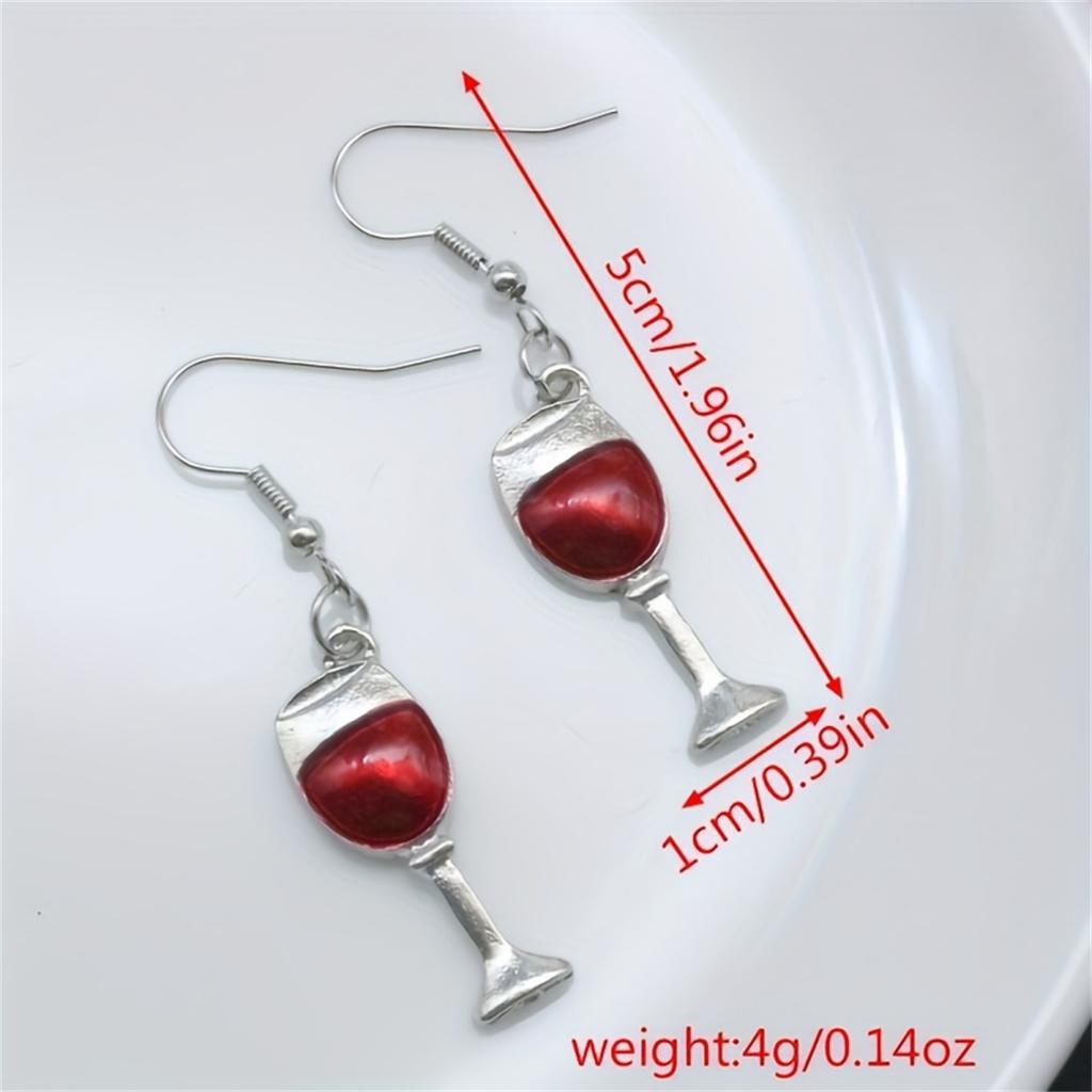 Креативные серьги-подвески из бокала красного вина, забавные украшения для ушей, подходящие для коктейльной вечеринки, семьи, друзей, декора