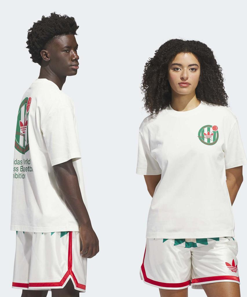 adidas Футболка с гербом баскетбола - Белая:Зеленый / Kd3614