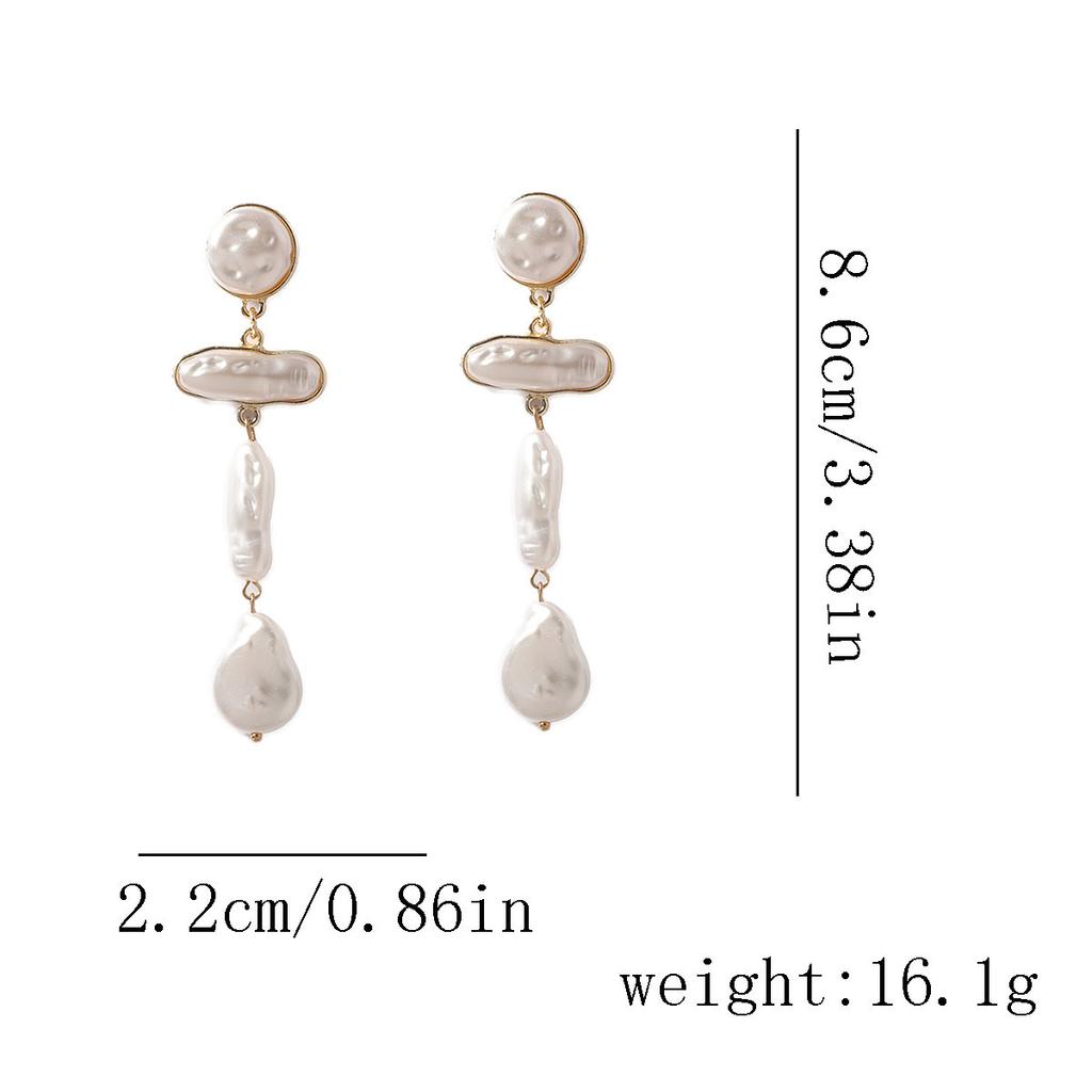 Модные преувеличенные барочные неровные имитации жемчуга темпераментные универсальные длинные банкетные серьги для женщин