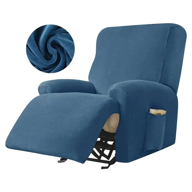 1/2 Seater Recliner Sofa Cover Elastic Velvet Relax Armchair Slipcover All-inclusive Lazy Boy Chair Covers Furniture Protector