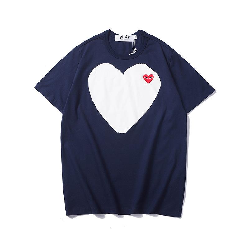 Correct version Japanese summer new Kawakubo hollow small love embroidered men's and women's street loose short-sleeved T-shirt