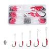 Assist Hook Set with 106 Fishing Hooks and Split Metal Fishing Equipment (1/0, 3/0, 5/0, 7/0, 9/0) Rings, Jigging, Tackle,