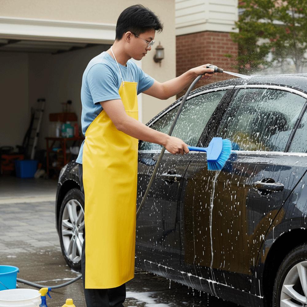 Anti-fouling Waterproof Apron Professional Adjustable Elastic Tie Neck Apron Labor Protection Multi-functional Wash Shop Bib